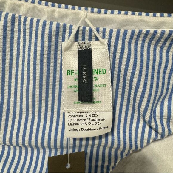 J. Crew Blue and White Striped Bikini Bottom - Picture 4 of 6